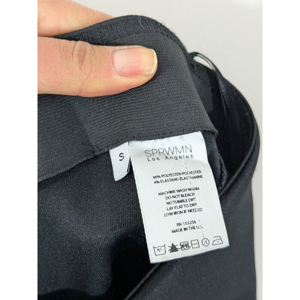 SPRWMN Scuba Crop Flare Pants Black Thick Zipper Waist Sz S Sexy Designer City - Picture 7 of 7